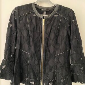 INC Black Lace blazer Size  L  Exc Cond